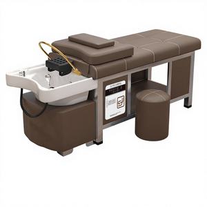 Lavabo in Ceramica con Lettino per <span class=keywords><strong>Shampoo</strong></span> in Acciaio Inox, Terapia della Testa con Circolazione d'Acqua, Risparmio Energetico, Acqua Calda, Design Moderno per Salone di Parrucchiere - Product Image 5