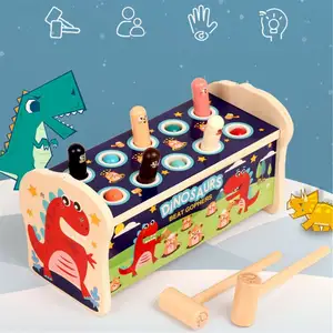 Деревянный игровой автомат крота с принтом в виде динозавров для мальчиков детские игрушки для мальчиков и девочек, От 1 до 6 лет, детская игрушка для детей ясельного возраста