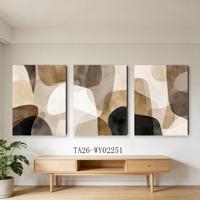 Ensemble de 3 tableaux muraux abstraits modernes, style bohème neutre, peinture sur toile pour la décoration de salon