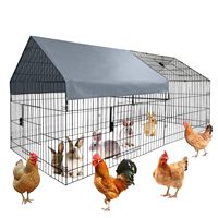 Grand enclos à poules en métal pour extérieur, 86x40 pouces, avec couverture imperméable portable, clôture sécurisée pour volailles de jardin, parc pour animaux de compagnie