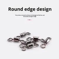 Mousqueton à huit émerillons en acier inoxydable à grande vitesse de style américain pour la pêche au leurre et les émerillons Accessoires Fournitures