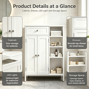 Armadietti da <span class=keywords><strong>Bagno</strong></span> Moderni a Tre Piani Salvaspazio in Legno Facili da Montare con 6 Ripiani per Hotel e Appartamenti - Product Image 3
