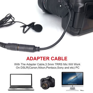 Micrófono de cuello con Clip de corbata de solapa Lavalier de doble cabeza para iPhone Smartphones Grabación con cable de Metal para entrevistas de <span class=keywords><strong>Youtube</strong></span> - Product Image 3