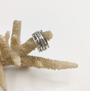 Vente chaude Spinner Band Anneaux Anti Anxiété Bijoux En Argent Promise Anneaux Pour Les Femmes À La Main 925 En Argent Sterling Spinner Anneaux - Product Image 2
