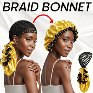 Bonnet <span class=keywords><strong>de</strong></span> <span class=keywords><strong>nuit</strong></span> 2-en-1 en satin et résille, bonnet <span class=keywords><strong>de</strong></span> sommeil en satin <span class=keywords><strong>de</strong></span> luxe double couche, protecteur <span class=keywords><strong>de</strong></span> tresses, bonnet <span class=keywords><strong>de</strong></span> <span class=keywords><strong>nuit</strong></span> en satin <span class=keywords><strong>pour</strong></span> <span class=keywords><strong>cheveux</strong></span> longs - Product Image 1