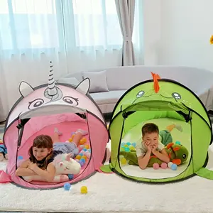 CPC Certification Hot Sale Muzi New Design Pop Up Easy Fold Green Dinosaur Animal Play Tunnel Tent Kids Children Toys