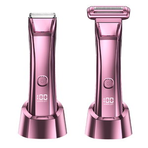 Tondeuse corporelle 2-en-1 pour hommes et femmes, rasoir électrique rechargeable, pour poils pubiens, testicules et dos, étanche IPX6, usage hôtelier - Product Image 1
