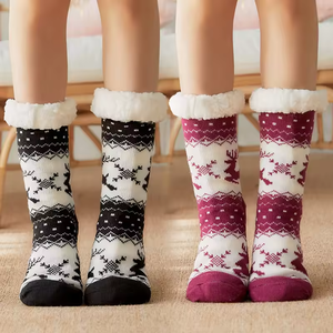 Wholesale <strong>Fleece</strong> Christmas <strong>Socks</strong> Fuzzy Christmas Cozy <strong>Socks</strong> Fluffy Unisex <strong>Fleece</strong> Sherpa <strong>Lined</strong> <strong>Socks</strong> - Product Image 1