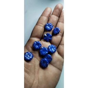 Cuarzo turquesa azul tallado en forma de flor, piedra preciosa tallada de 18 mm, piedra de cuarzo turquesa suelta, talla de flor azul en piedra preciosa. - Product Image 1