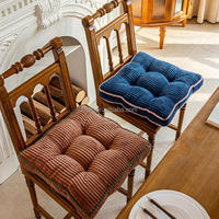 Coussin de chaise en velours côtelé - Forme carrée, tissu épais et ultra doux, technique de couture - Coussin de chaise pour la maison et le bureau