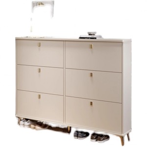 Cream Colored Ultra Thin Shoe Cabinet Large Capacity Entryway Storage Foyer Organizer Simple Design Space Saving Shoe Rack - Product Image 5