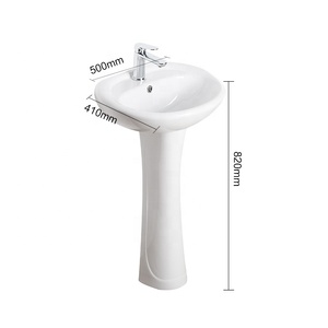 Cheap Factory Price Ceramic Sanitary Two Pieces Toilet <strong>Commode</strong> with Pedestal Basin Set - Product Image 3