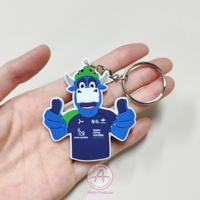 Porte-clés personnalisé 2D 3D PVC souple Porte-clés noir mignon avec votre logo Porte-clés avec anneau en métal Porte-clés pour cadeaux de promotion