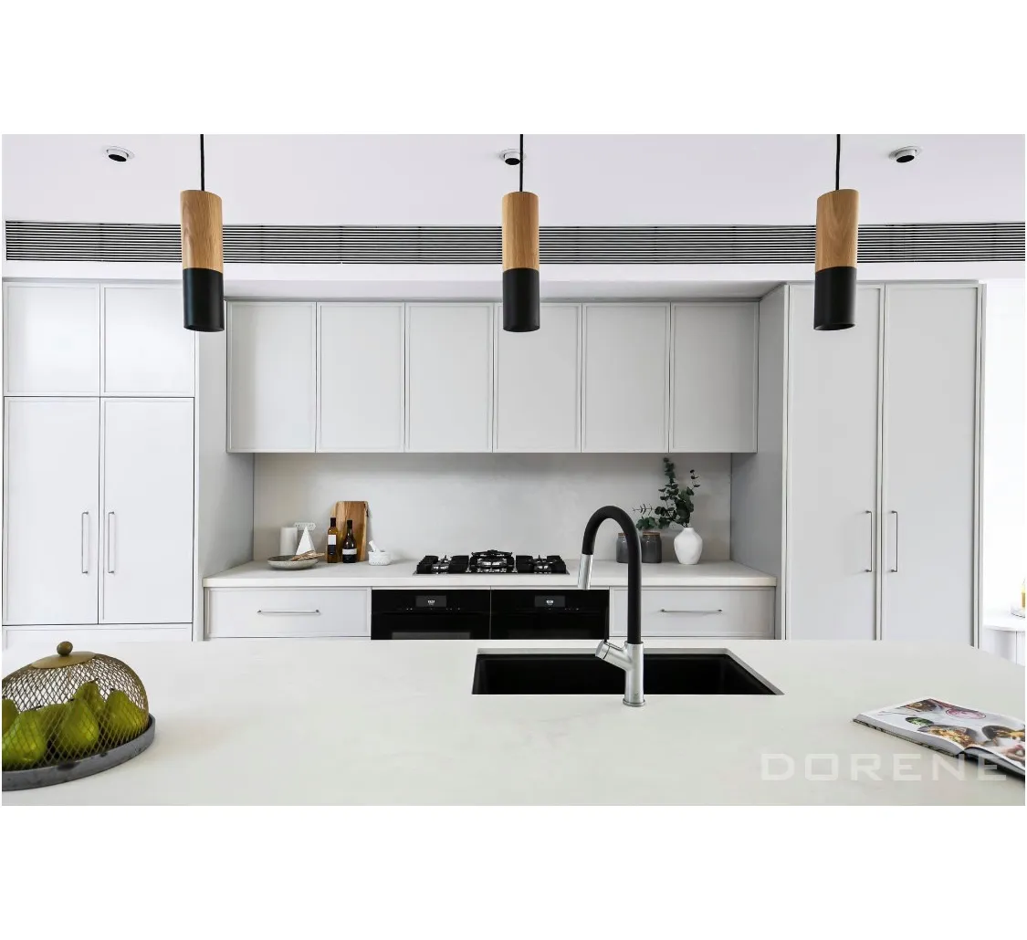2024 Dorene Custom Plywood Hdf Mdf Luxury Modern Shaker Kitchen Cabinet For Kitchen With Island Design