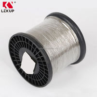 Großhandelspreis Inox-Drahtseil SS304 SS316 Edelstahlseil 1x7 1x19 Edelstahl-Drahtseil mit Anpassbarer Länge Stahlseil