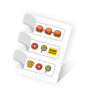 Wholesale Custom Design 3 Windows Food Theme Printed Pull Tab Tickets Prize Promotion Tear Off Cards - Product Image 5