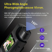Caméra de vlogging portable 1080P/2K/4K avec objectif rotatif à 180°, carte TF et prise en charge de plusieurs langues pour l'enregistrement quotidien en POV