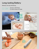 NeoView Monitor de Bebé con Cámara de Video Full HD de 3.5 Pulgadas, Proyección, Sin Wi-Fi, Visión Nocturna, VOX, Audio Bidireccional, Alerta de Temperatura, Reproducción de Canciones de Cuna en Bucle