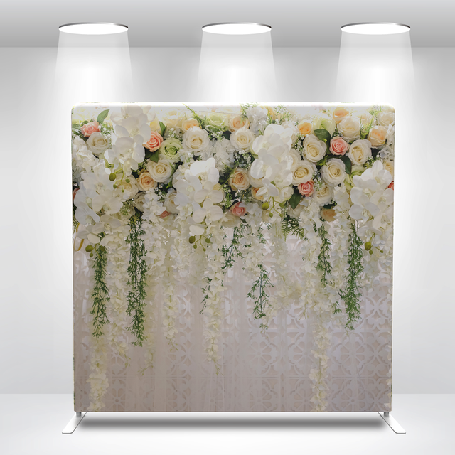 8x8ft 10x8ft 10x10ft Flower Plants Wedding Birthday Baby Shower Parties; Straight Pillow Case Photo Booth Backdrop Stand Cover