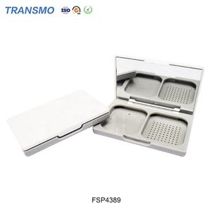 ตลับแป้งบลัชออนแบบกำหนดเอง เป็นมิตรกับสิ่งแวดล้อม กล่องเปล่าสีขาวทรงสี่เหลี่ยม พร้อมกระจก - Product Image 2