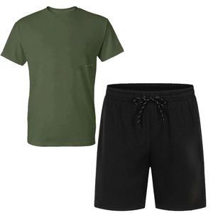 Conjuntos de camiseta y pantalones cortos de primavera y verano para hombre personalizados 100% tejido de punto de algodón - Product Image 1