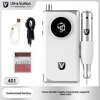 Machine à ongles électrique 40000 tr/min, batterie 2600 mAh Type-C, autonomie 12h, écran LCD, stylo en aluminium F/R, kit de manucure professionnel