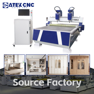 Enrutador de madera CNC de doble cabezal de fábrica china con <span class=keywords><strong>ejes</strong></span> de control independientes dobles y rodillos de presión de doble barra - Product Image 1