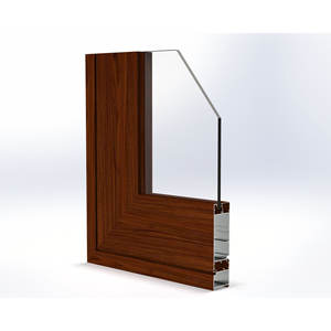 Profilé de porte et de fenêtre en aluminium Xf156 à coins chanfreinés 6063 T5 avec architrave intégré imitation bois pour villa de luxe - Product Image 3