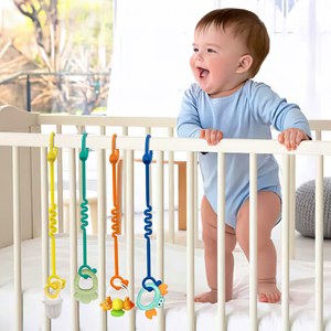 Sangle de jouet en silicone en forme de feuille réglable - Laisse de jouet durable pour bébé pour sécuriser la sucette, le <span class=keywords><strong>hochet</strong></span> et les hochets pour <span class=keywords><strong>poussette</strong></span>, siège auto - Product Image 1
