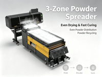 Imprimante DTF 6 têtes avec distributeur de poudre 3 zones, machine d'impression directe sur film pour T-shirts, sans buse