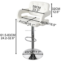 Chaises de bar en cuir PU TUQ prêtes à être expédiées, avec accoudoirs, pour comptoir de bar, chaises de bar pour restaurant