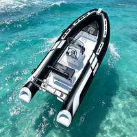 Bateau semi-rigide de luxe gonflable RIB480 de 16 pieds, bateau de patrouille haute vitesse, tube Hypalon/PVC, plongeur