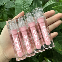 Gloss à lèvres crémeux couleur nude tendance avec emballage de haute qualité noir rose blanc