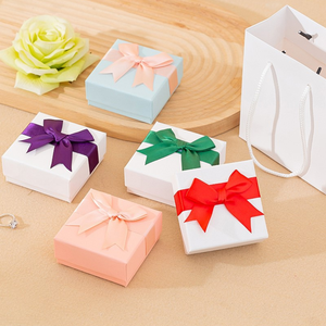Cajas de Cartón para Joyería, Caja de Papel con Tapa, Mini Caja para Collar con Lazo - Product Image 3