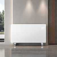Chauffage infrarouge à panneau plat en verre mural ou sur pied avec interrupteur tactile électrique, classe A+++ d'efficacité énergétique pour la maison et l'hôtel