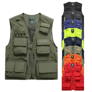 Practical Men's Utility Fishing Vest Mountain Photography Climbing Sleeveless Colorful Waistcoat