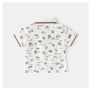 Polo à manches courtes imprimé beige marine pour garçon, été 2026 - Product Image 6