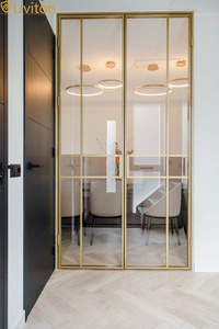 Telaio in ottone di lusso porte di casa casa <span class=keywords><strong>esterno</strong></span> interno porta oro Design doppio porta studio porta <span class=keywords><strong>con</strong></span> <span class=keywords><strong>vetro</strong></span> - Product Image 2