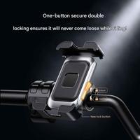 Support de téléphone pour moto à double verrouillage, rotation à 360°, antidérapant, support de téléphone pour vélo, anti-vibration, support de téléphone pour scooter