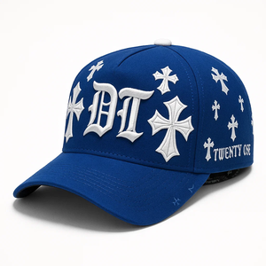 कस्टम लोगो कढ़ाई के साथ उच्च गुणवत्ता 5-पैनल बेसबॉल टोपी कस्टम लोगो कढ़ाई पुरुषों की स्पोर्टी स्टाइल घुमावदार ब्रिम दो टोन फिट - Product Image 1