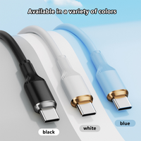 Cable de silicona líquida de 60W Tipo-C a Tipo-C Cable cargador USB Cable de datos de carga rápida para Teléfono 1M