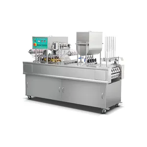 Automatic Ketchup Yogurt Powder Jam Liquid Roll Piece Film Foil Mini Plastic Cup Filling And Sealing Machine Factory