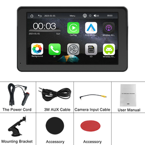 Podofo Reproductor Multimedia Inalámbrico Portátil para Automóvil con Pantalla HD de 7 Pulgadas, Radio para Automóvil con Carplay/Android Auto, AirPlay, Android Cast, Música por BT - Product Image 6
