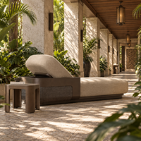 Table d'angle extérieure en aluminium massif pour hôtels et complexes hôteliers, mobilier de salon pour bord de piscine et plage, ensemble extérieur pour projets