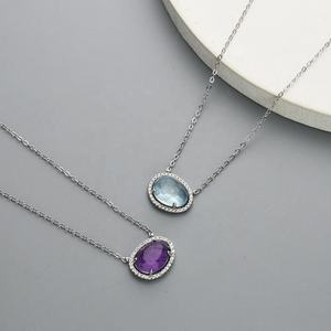 SS228 טבעי ריפוי קריסטל סטרלינג כסף מונסטון שרשרות תכשיטי סטים לנשים - Product Image 3