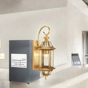 All-Copper Gold Glass LED <b>Wall</b> Lamp Indoor and Outdoor Home Garden Corner Sconces Fancy <b>Wall</b> <b>Light</b> - Product Image 2