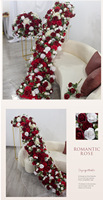 Benutzer definierte neue rote weiße Blume Reihe künstliche Seide Rose 60cm Blumen ball für Hochzeits feier Hintergrund Tisch dekoration