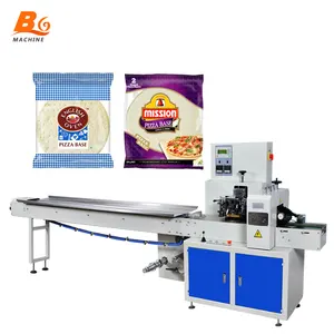 Automatic Food Packing Machine Horizontal Tortilla Pita Bread Pizza Base Pillow Flow Packing Machine