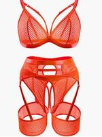 2024 saint valentin Passion Collection meilleure vente femmes Sexy PU tissu Lingerie ensembles chaîne en métal dentelle Push-Up ODM vêtements