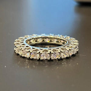 Anillo de Diamantes de Oro Blanco F1471, Corte Brillante Redondo, Color G Natural, Anillo de Compromiso Clásico para Mujer - Product Image 6